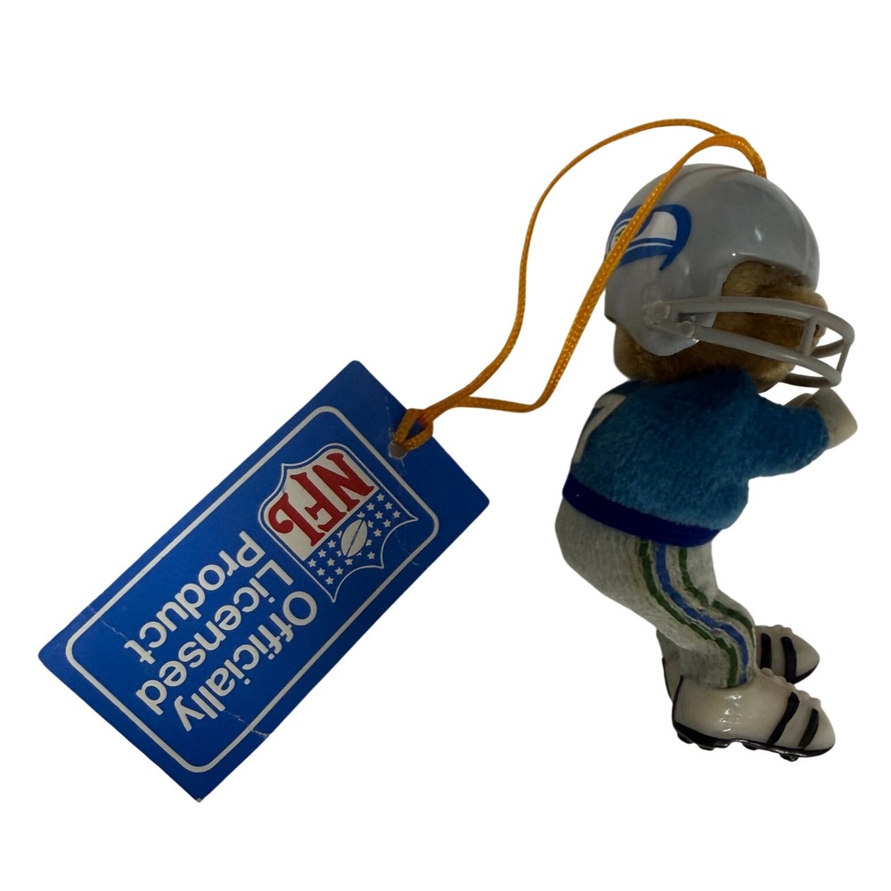 Seahawks NFL Football Bear Plush Ornament Seattle Team Uniform Helmet NWT